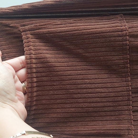 Brown Ribbed Knit Stretch Bib Overalls Super Soft Size XL No Boundaries Y2K - Picture 5 of 6